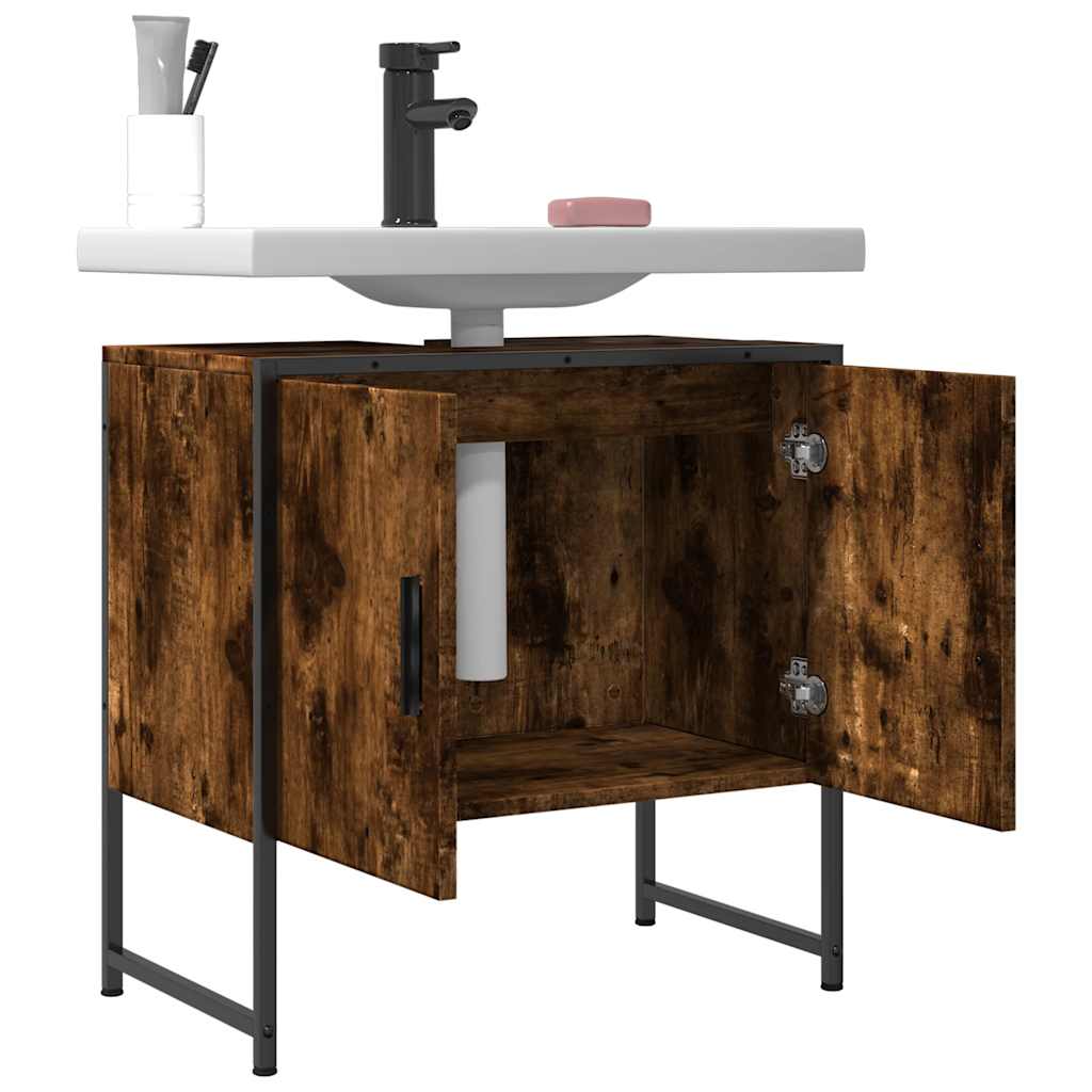 Bathroom Sink Cabinet Engineered Wood, Powder-Coated Steel