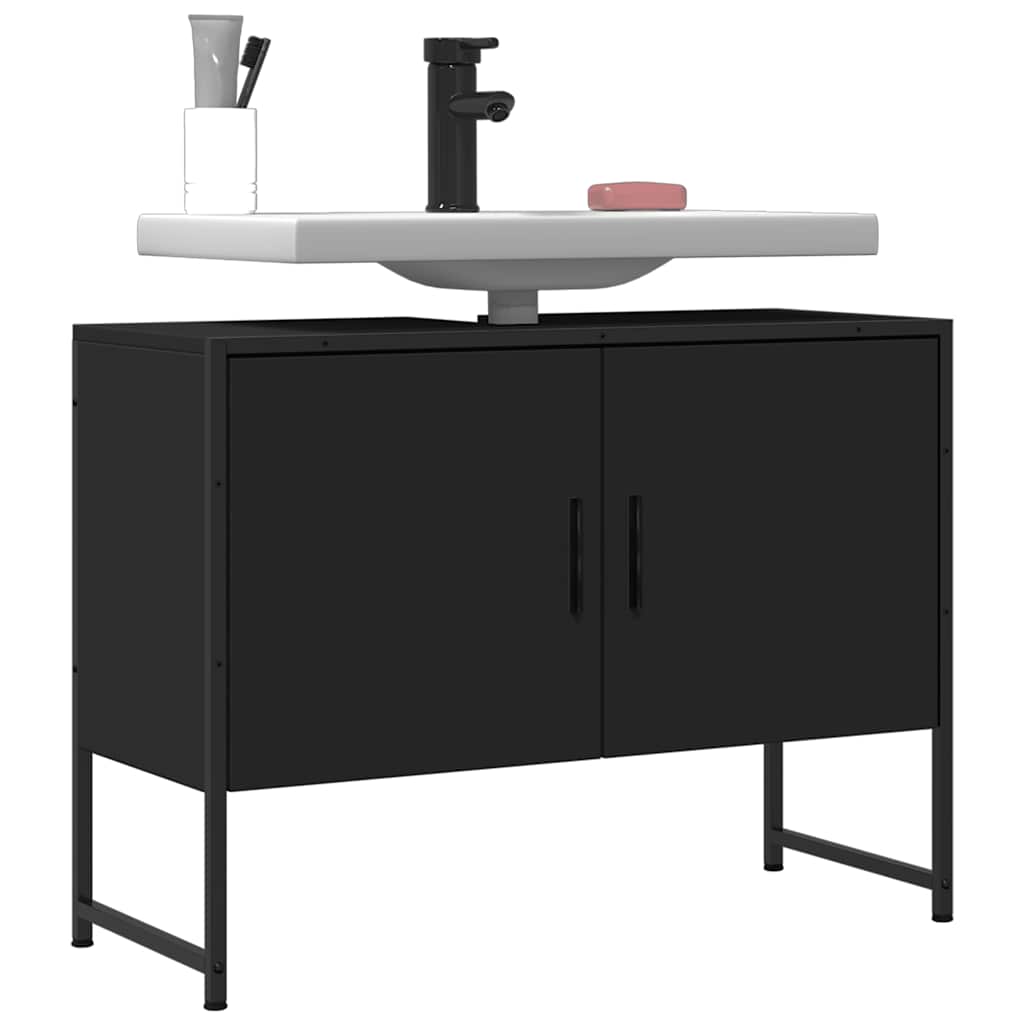 Bathroom Sink Cabinet Engineered Wood, Powder-Coated Steel