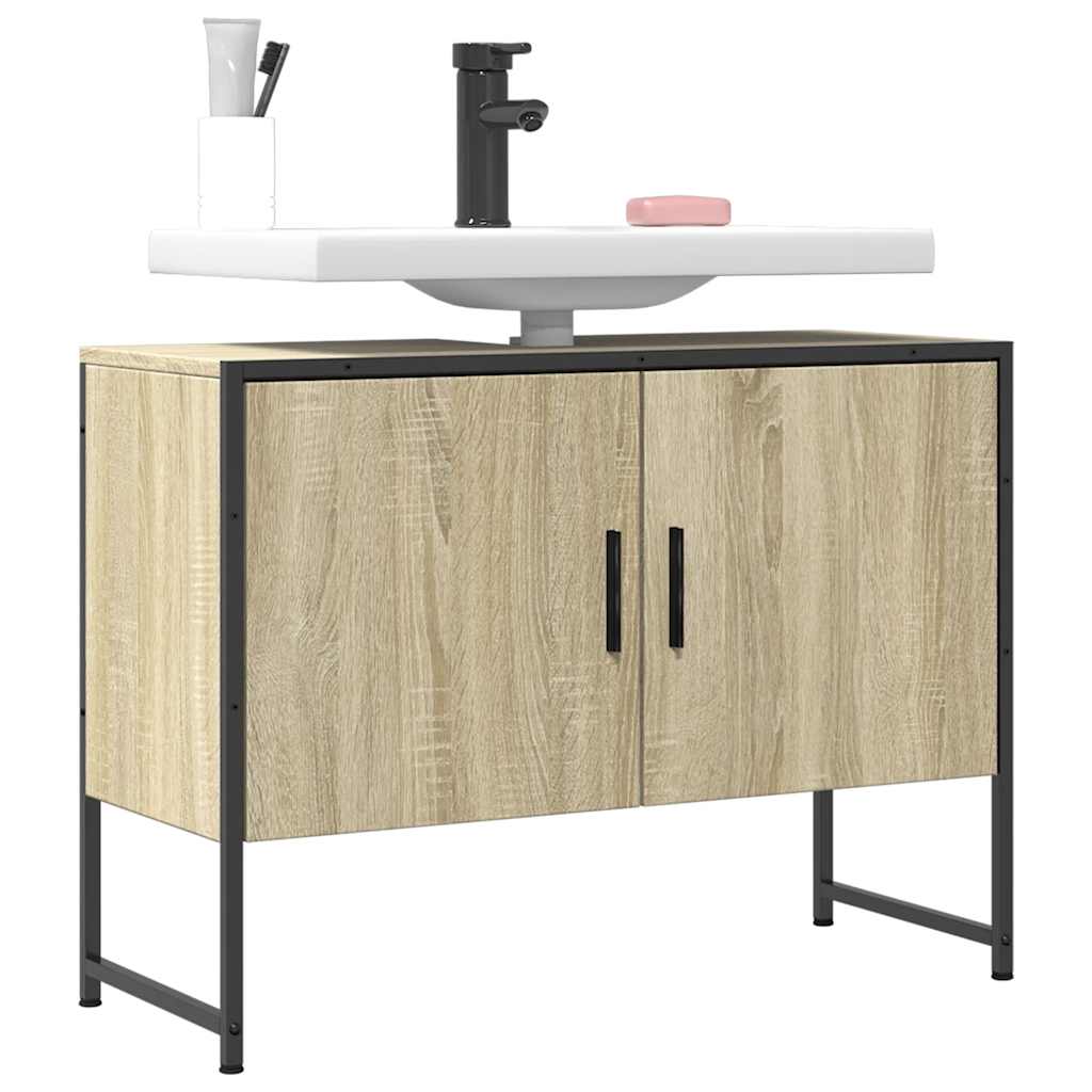 Bathroom Sink Cabinet Engineered Wood, Powder-Coated Steel