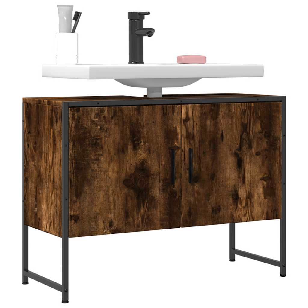 Bathroom Sink Cabinet Engineered Wood, Powder-Coated Steel
