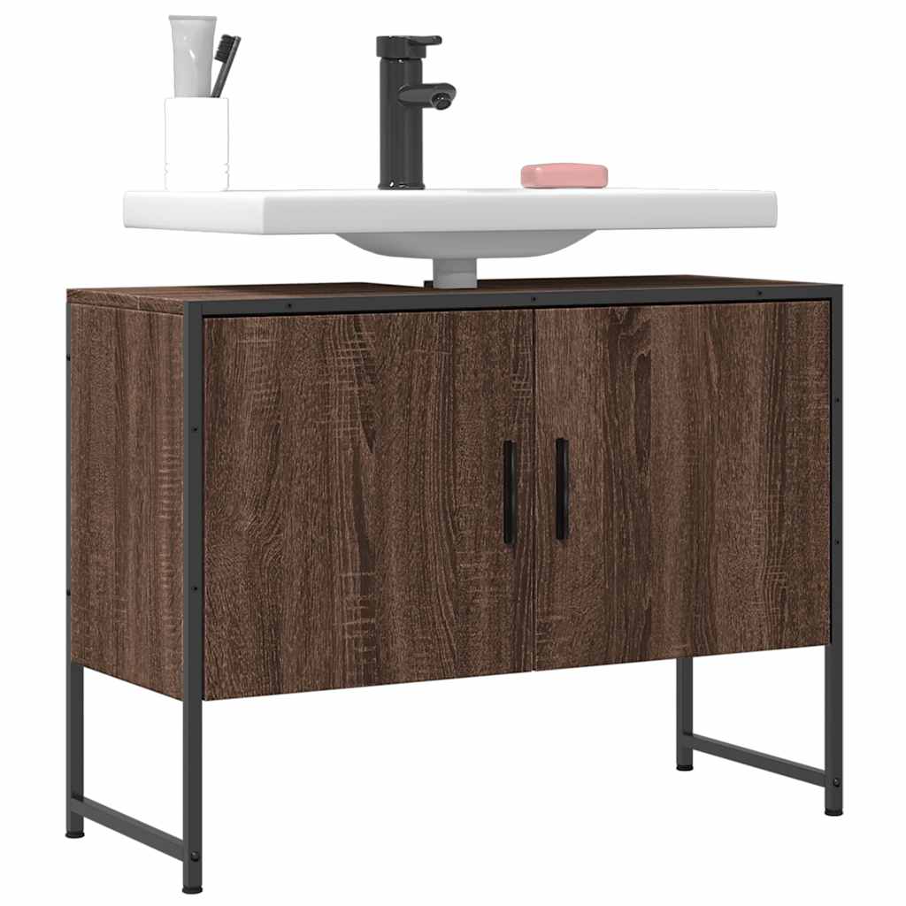 Bathroom Sink Cabinet Engineered Wood, Powder-Coated Steel
