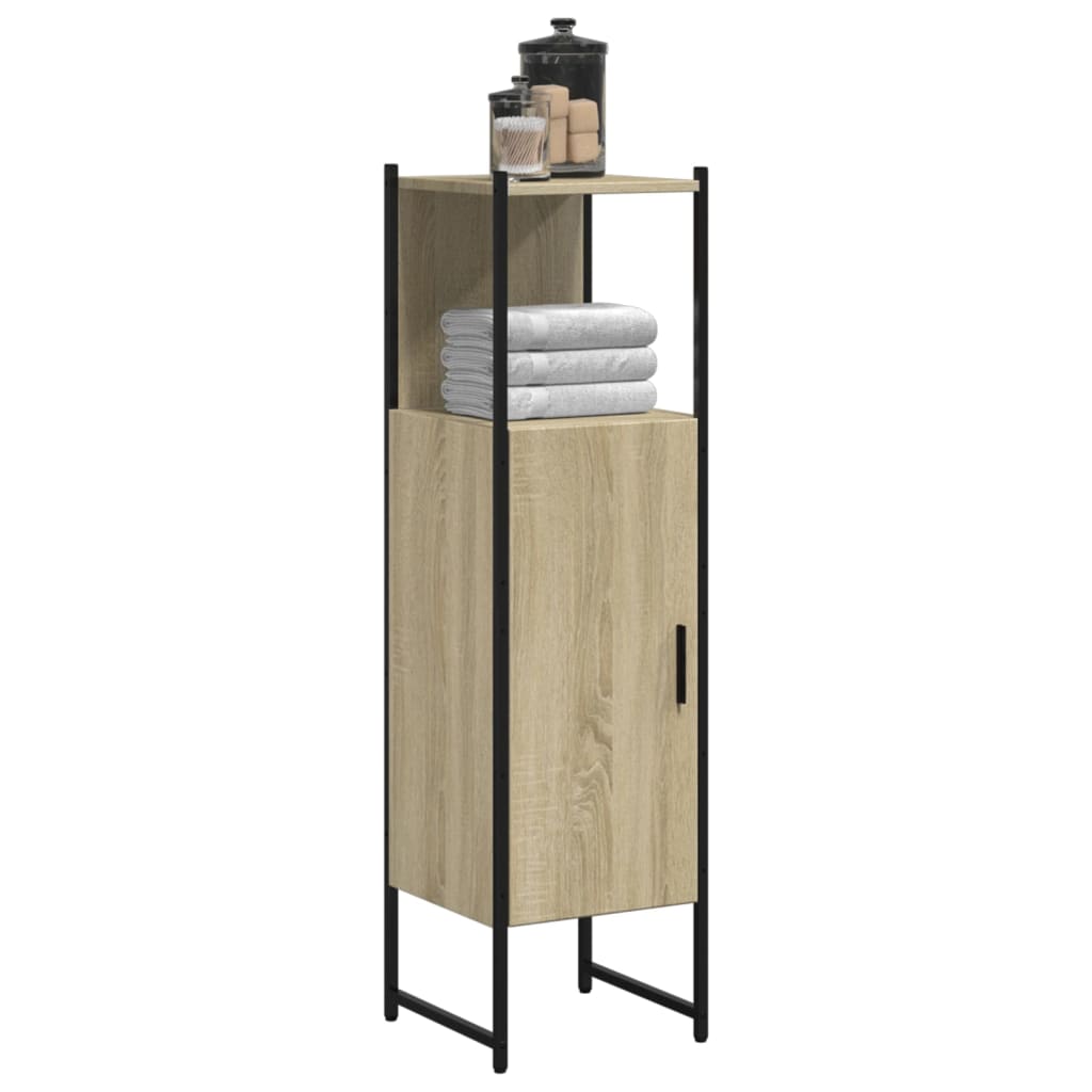 Bathroom Cabinet Engineered Wood And Powder-Coated Steel