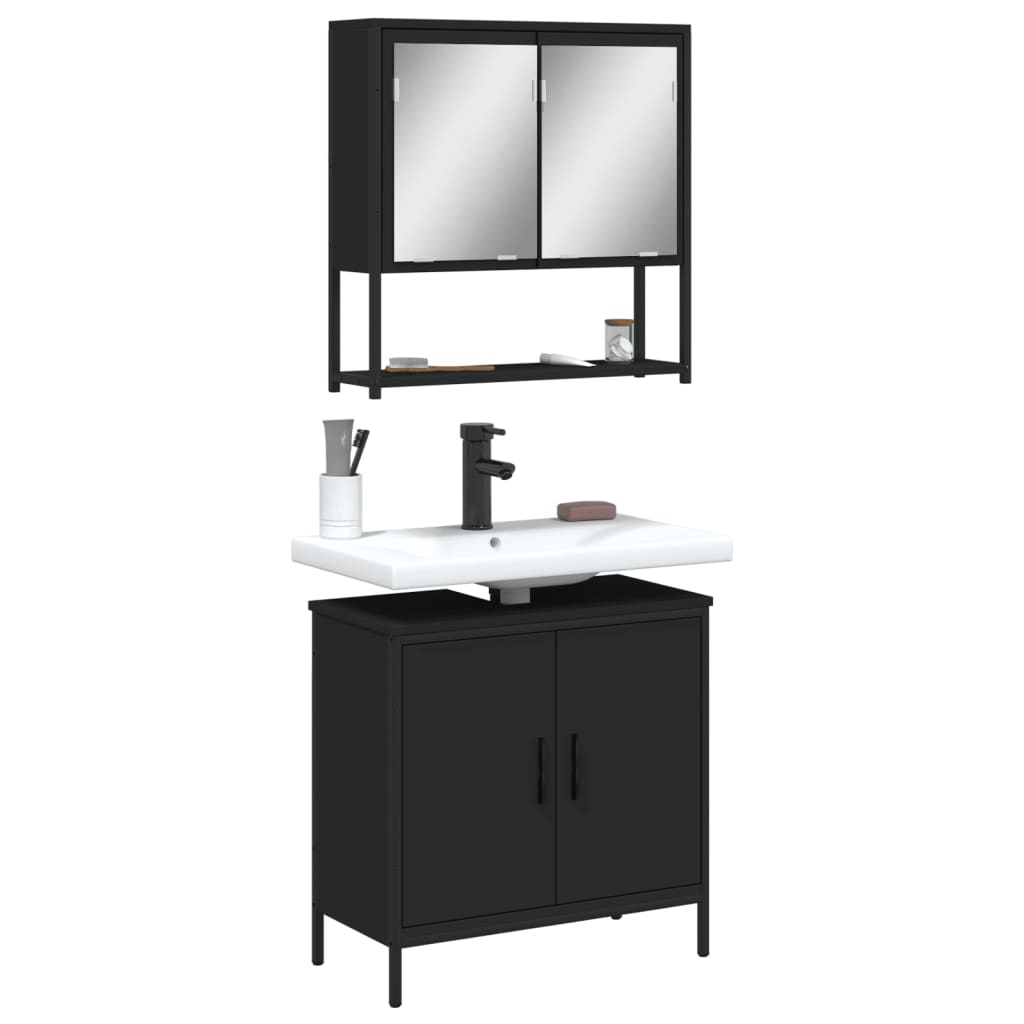 Bathroom Furniture Set Engineered Wood Medium