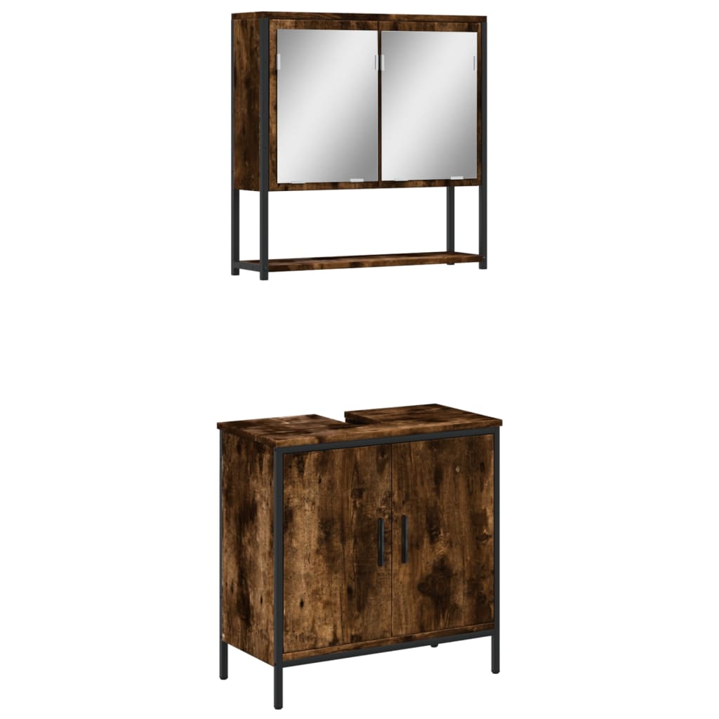 Bathroom Furniture Set Engineered Wood Medium