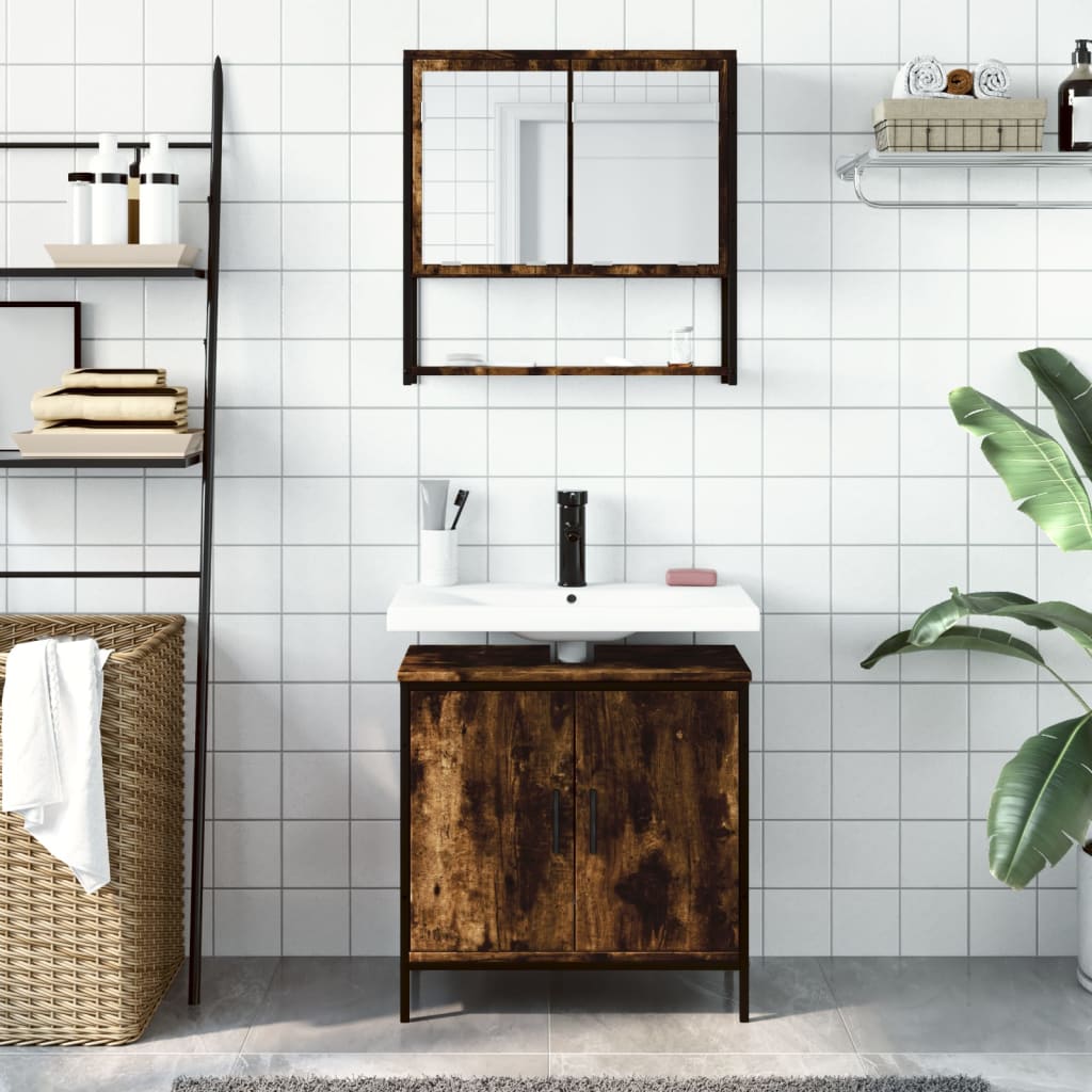 Bathroom Furniture Set Engineered Wood Medium