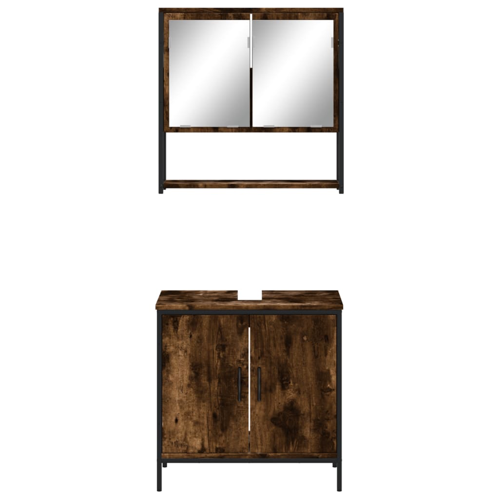 Bathroom Furniture Set Engineered Wood Medium