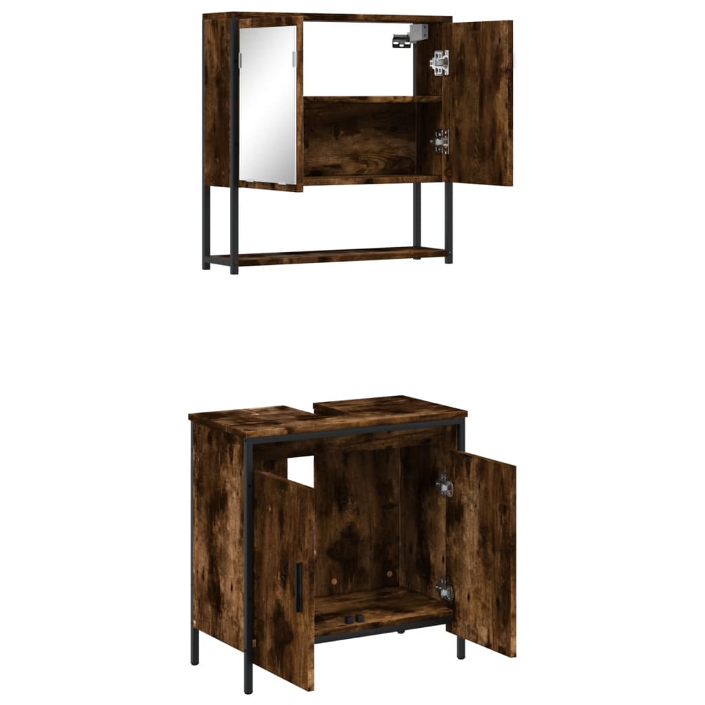 Bathroom Furniture Set Engineered Wood Medium