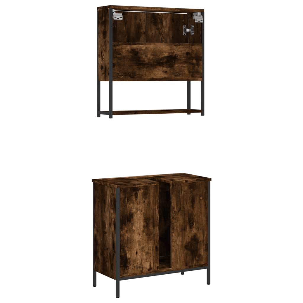 Bathroom Furniture Set Engineered Wood Medium