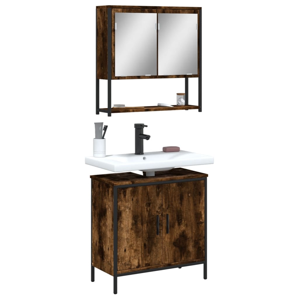 Bathroom Furniture Set Engineered Wood Medium