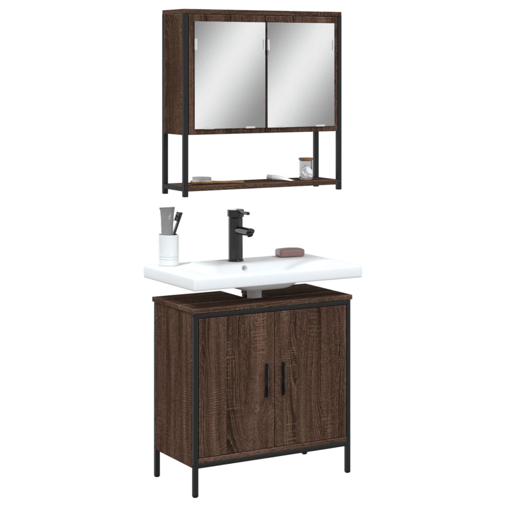 Bathroom Furniture Set Engineered Wood Medium