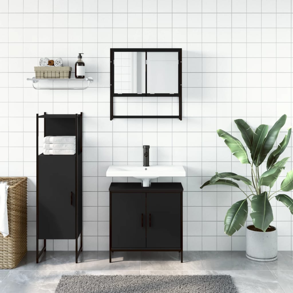 Bathroom Furniture Set Engineered Wood Medium