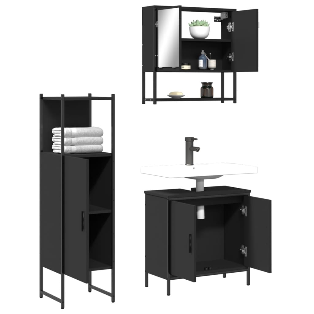 Bathroom Furniture Set Engineered Wood Medium