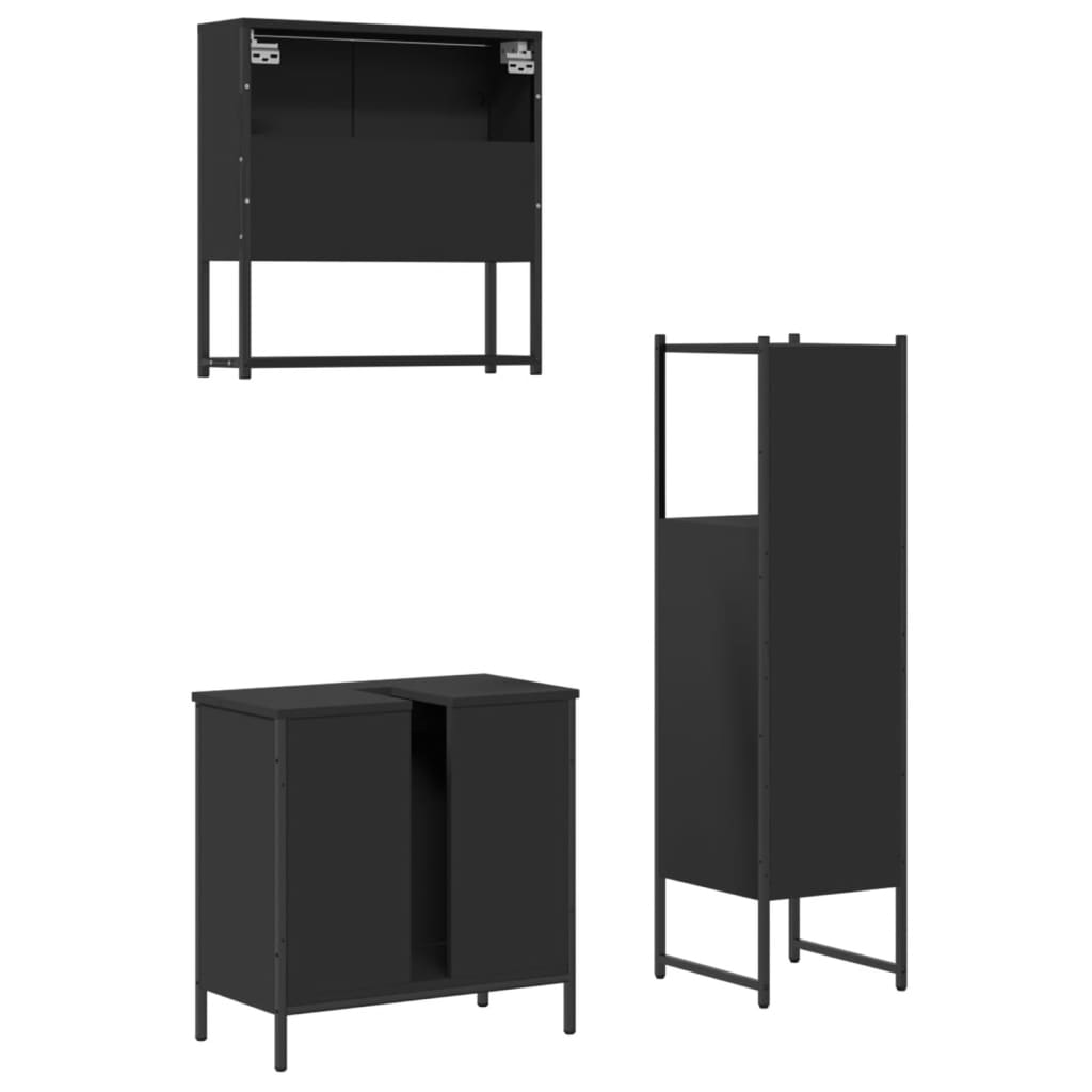 Bathroom Furniture Set Engineered Wood Medium
