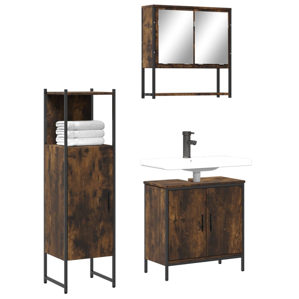 Bathroom Furniture Set Engineered Wood Medium