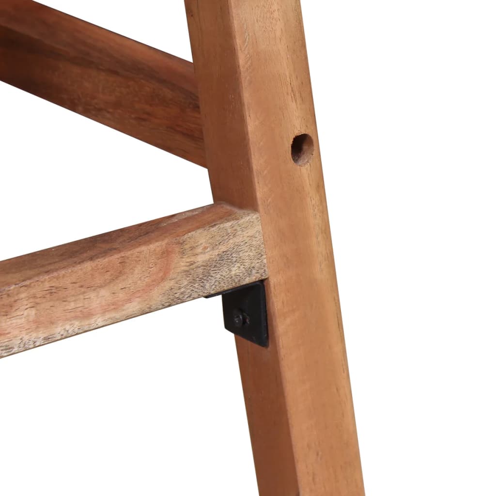Bar Stool Set Of 2 Brown Solid Acacia Wood Medium Bar Stool