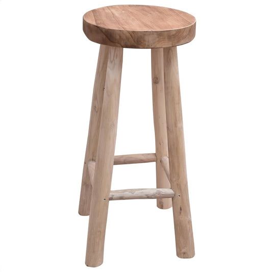 Bar Chair Brown Solid Teak Wood One Size Durable Bar Stool