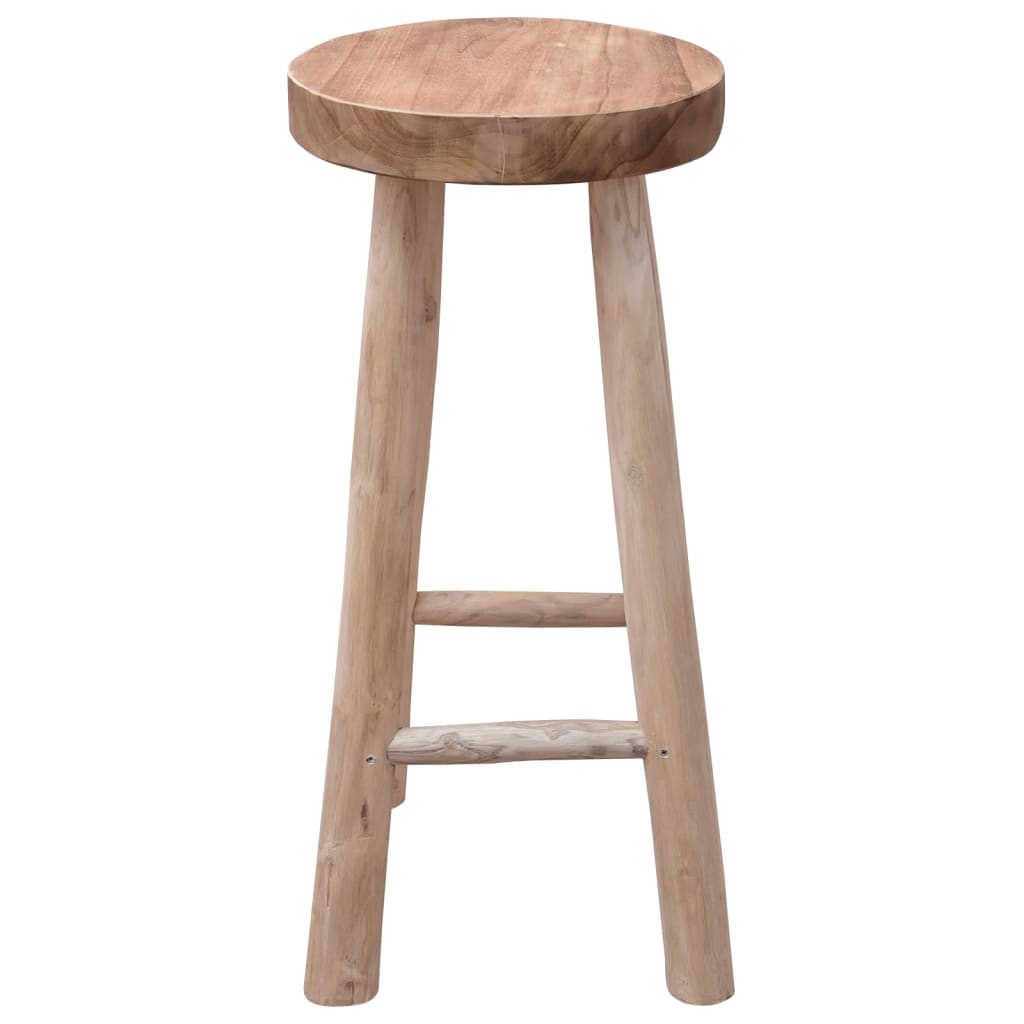 Bar Chair Brown Solid Teak Wood One Size Durable Bar Stool
