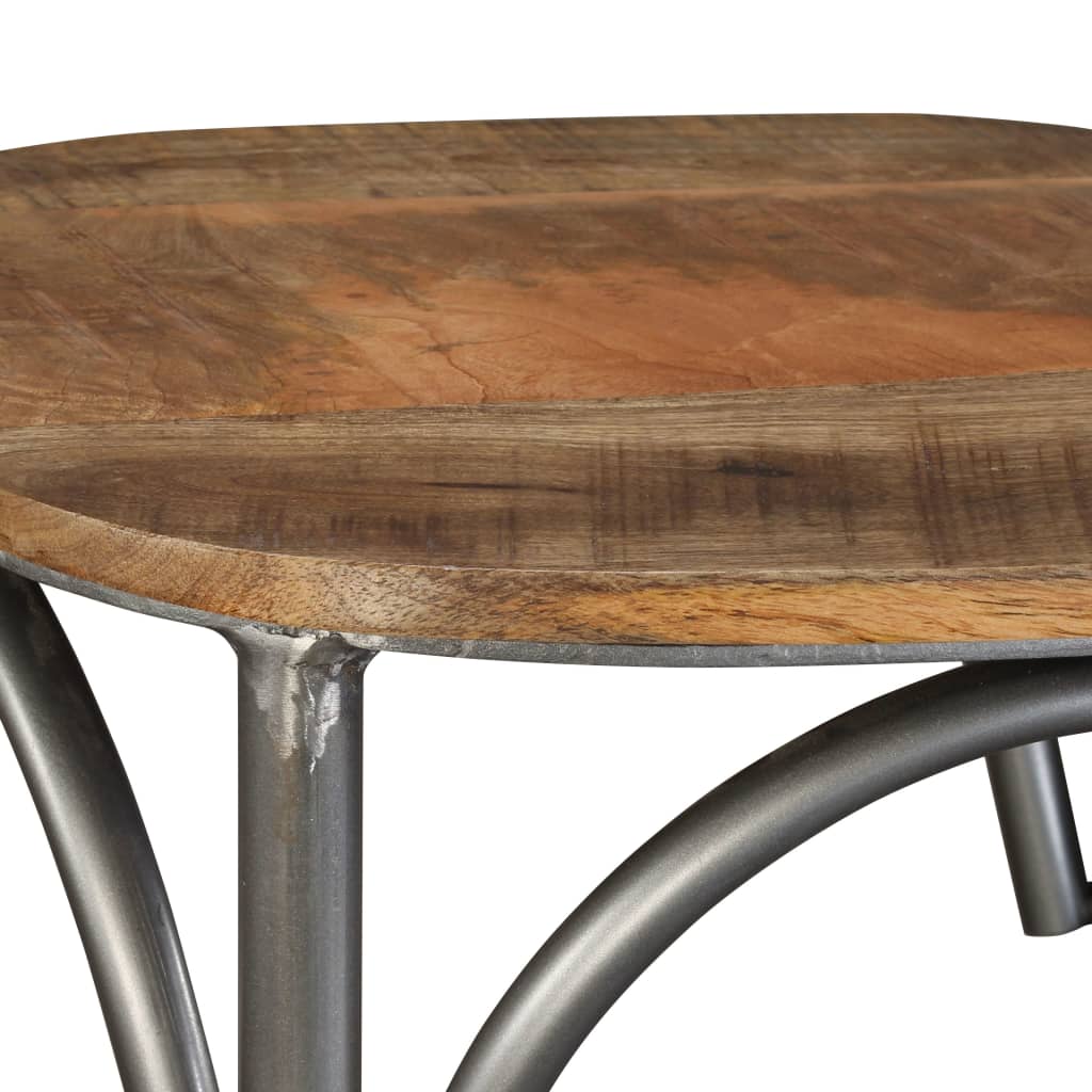 Bar Stool Mango Wood Brown, Steel Grey