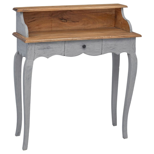Writing Desk Mahogany, Grey Solid Mahogany Wood