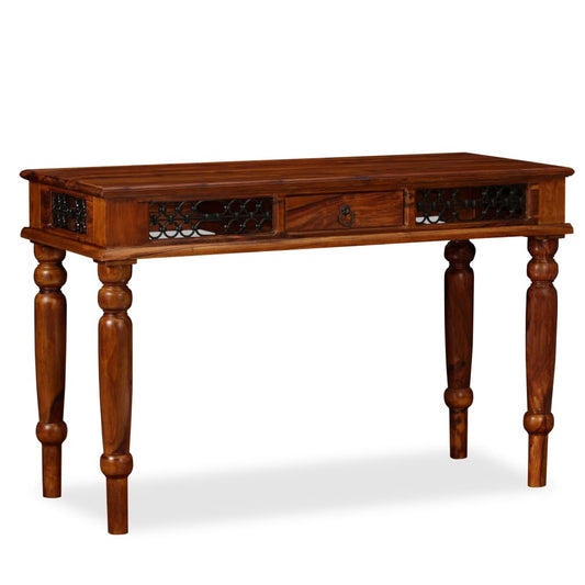 Writing Table Brown Solid Sheesham Wood Large Storage