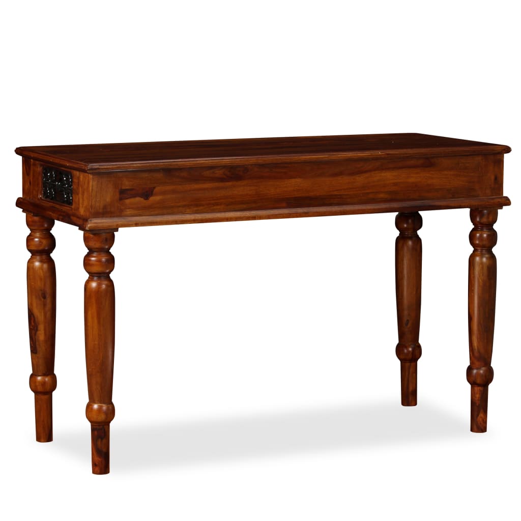 Writing Table Brown Solid Sheesham Wood Large Storage