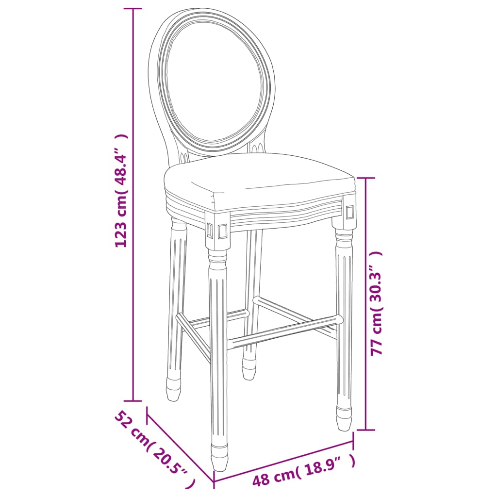 Bar Chair Set Of 2 Cream White Linen Upholstery, Solid Wood Frame