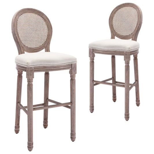 Bar Chair Set Of 2 Cream White