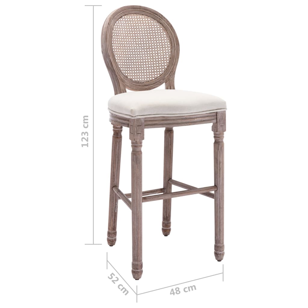 Bar Chair Set Of 2 Cream White
