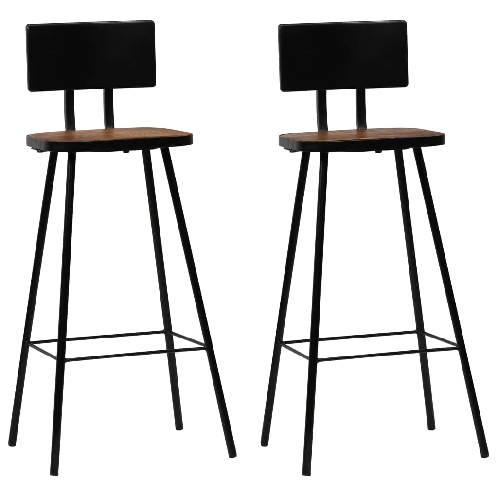 Bar Set Multicolor Solid Reclaimed Wood And Powder-Coated Steel