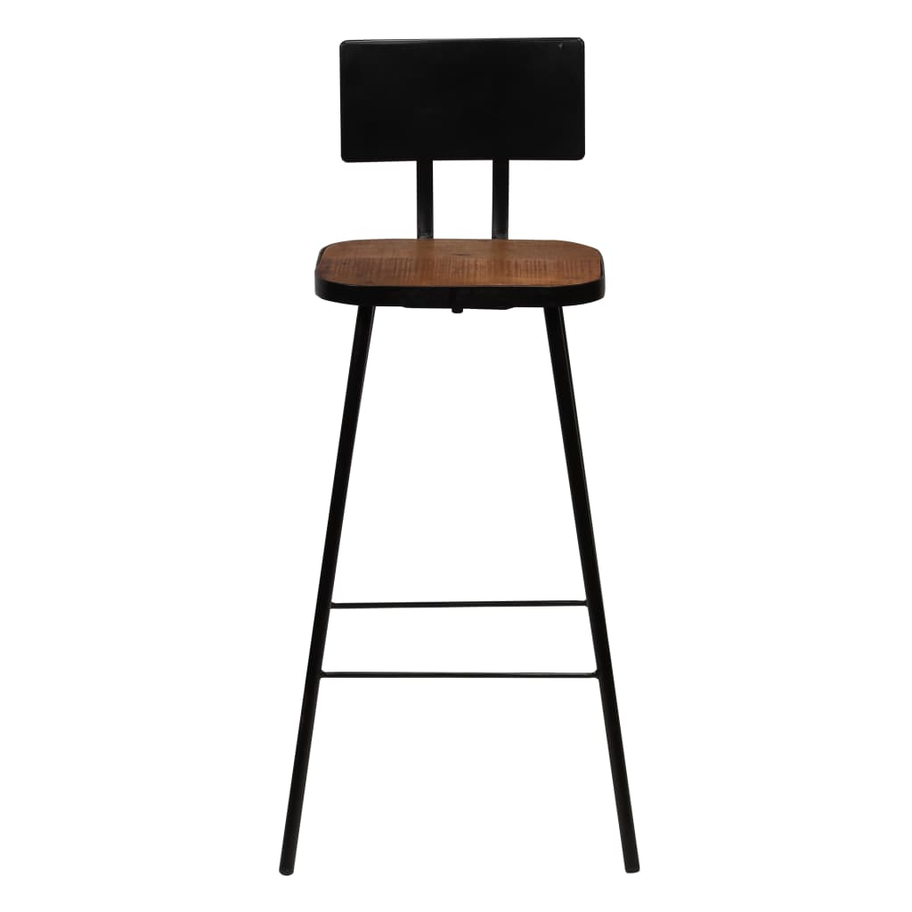 Bar Set Multicolor Solid Reclaimed Wood And Powder-Coated Steel
