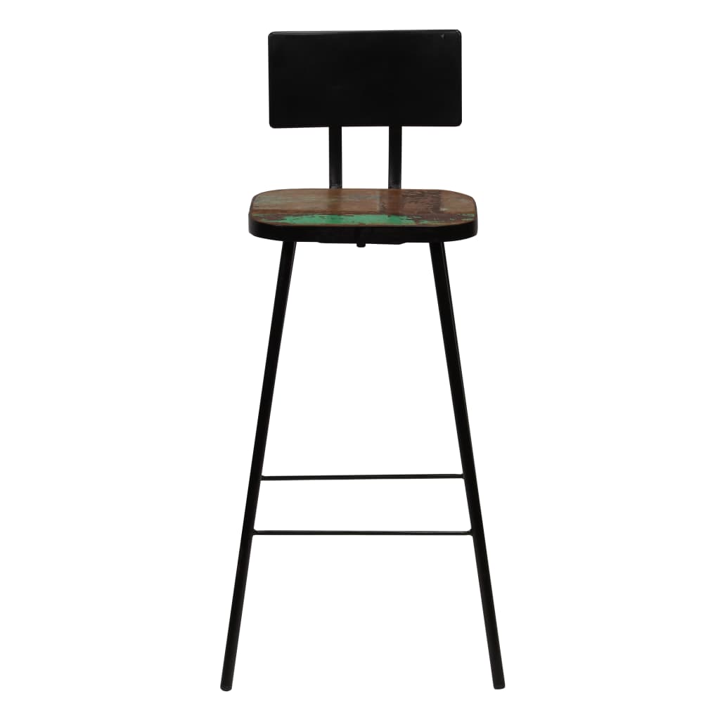 Bar Set Multicolour Solid Reclaimed Wood Medium Industrial