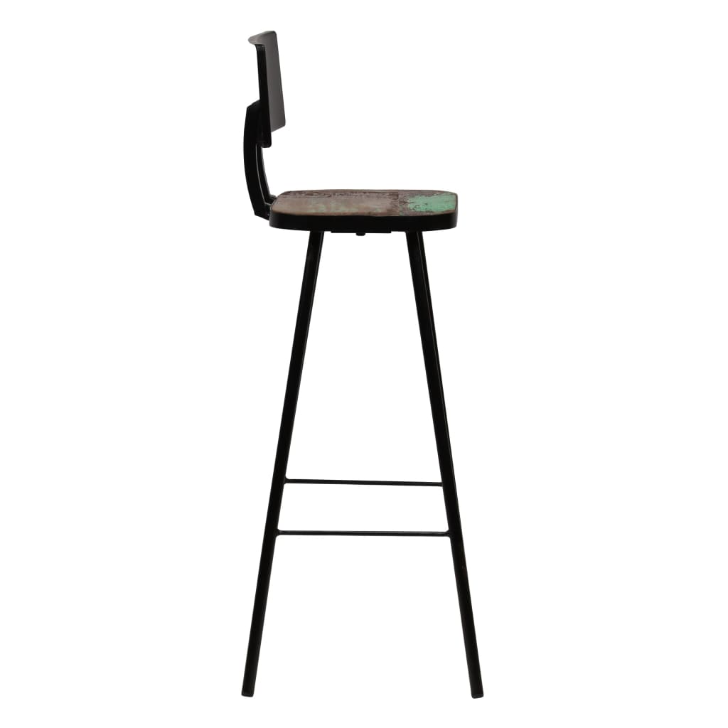 Bar Set Multicolour Solid Reclaimed Wood Medium Industrial