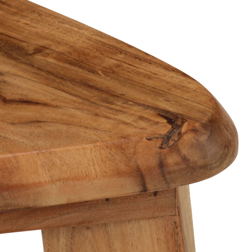 Bar Stool Set Of 2 Natural Wood Solid Acacia Wood, Steel Standard
