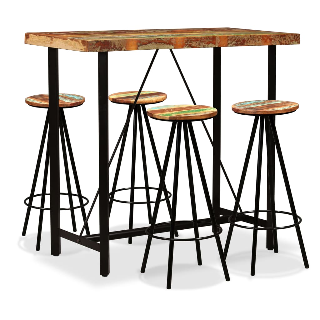 Bar Set Varied Natural Wood Shades From Reclaimed Wood