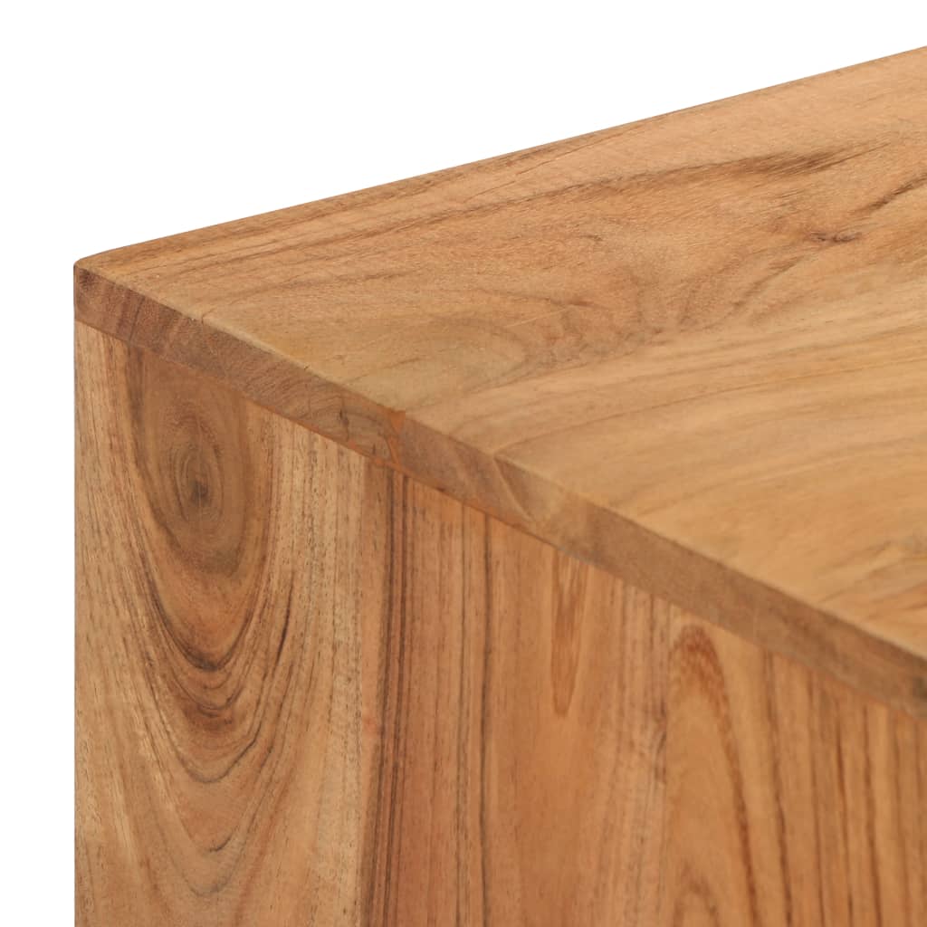 Writing Table Natural Wood With Black Legs Solid Acacia Wood Medium