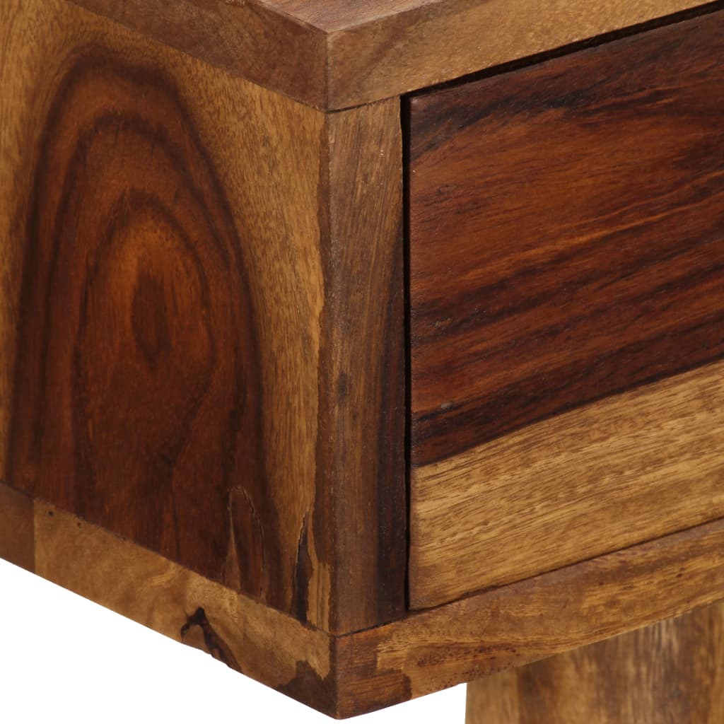 Writing Desk Brown And White Solid Sheesham Wood