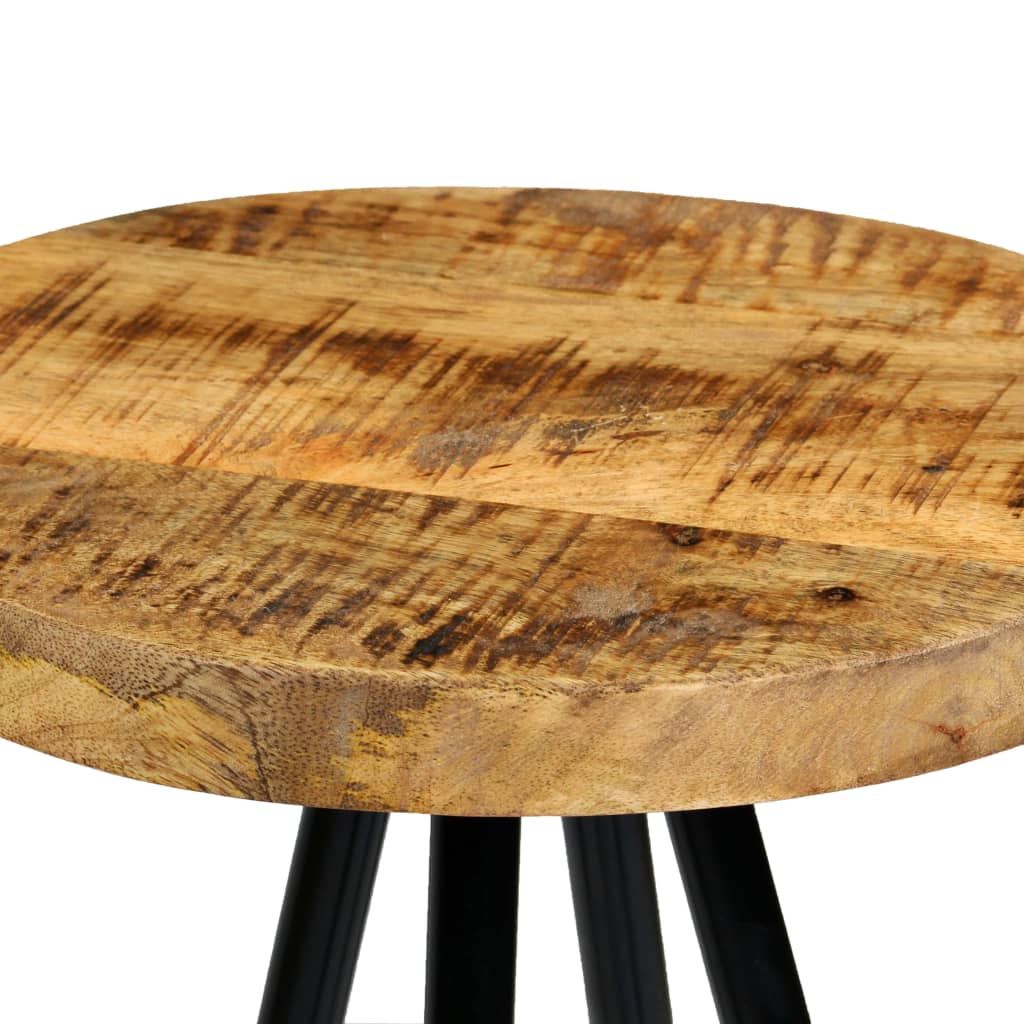 Bar Stool Set Of 2 Natural Wood And Black