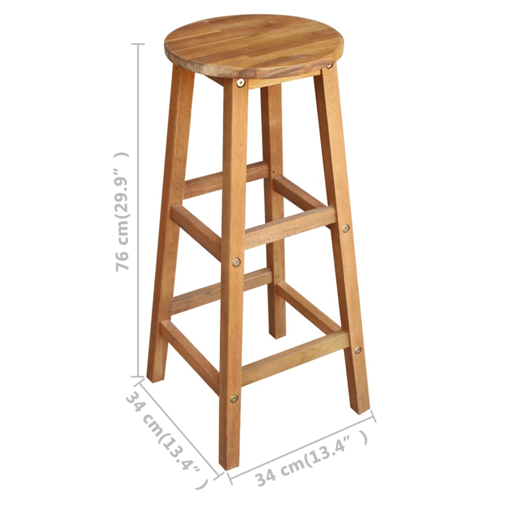 Bar Table And Stool Brown Solid Acacia Wood Medium Footrest