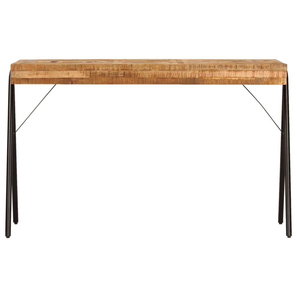 Writing Table Natural Wood Solid Mango Wood, Steel Medium
