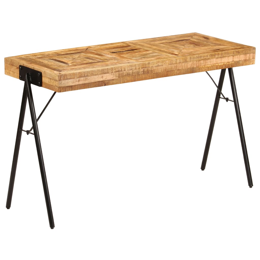 Writing Table Natural Wood Solid Mango Wood, Steel Medium