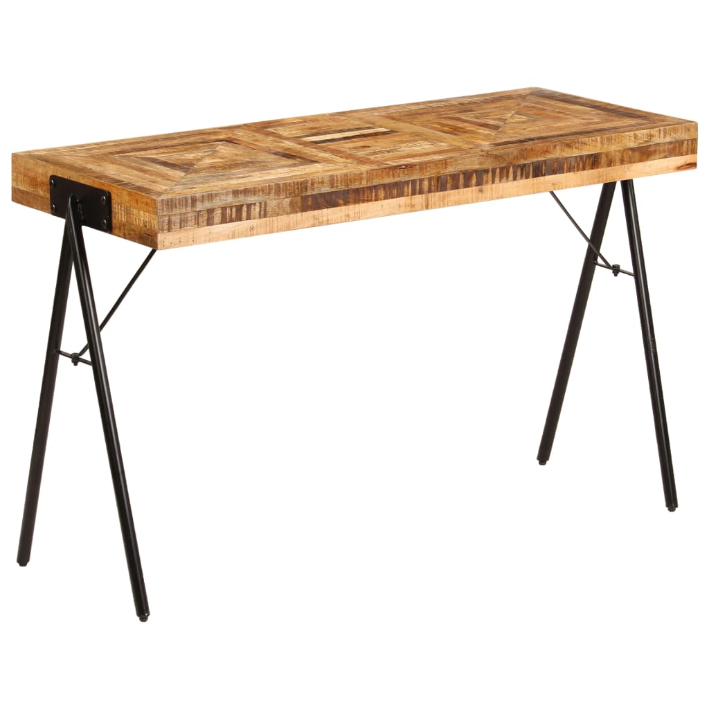 Writing Table Natural Wood Solid Mango Wood, Steel Medium