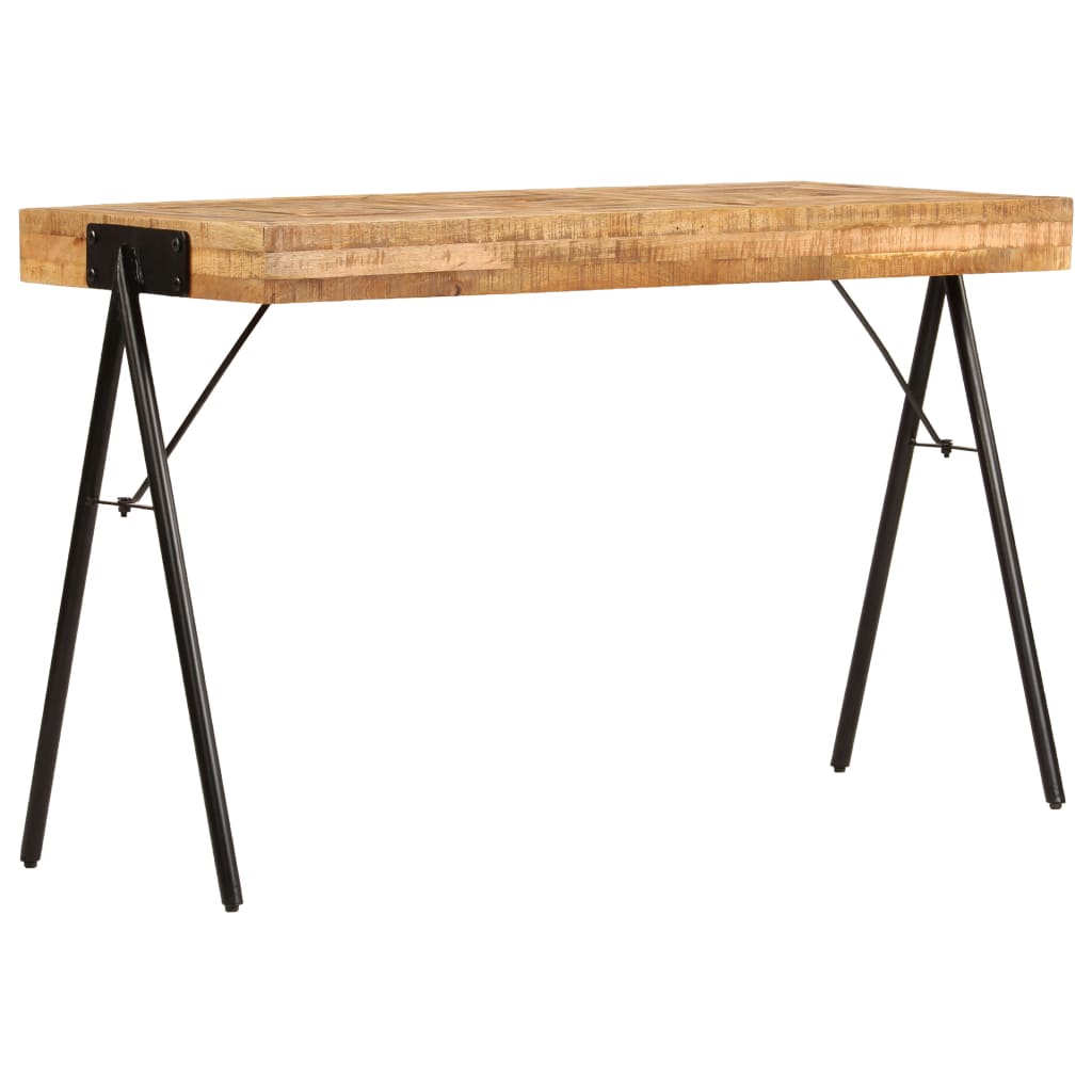 Writing Table Natural Wood Solid Mango Wood, Steel Medium