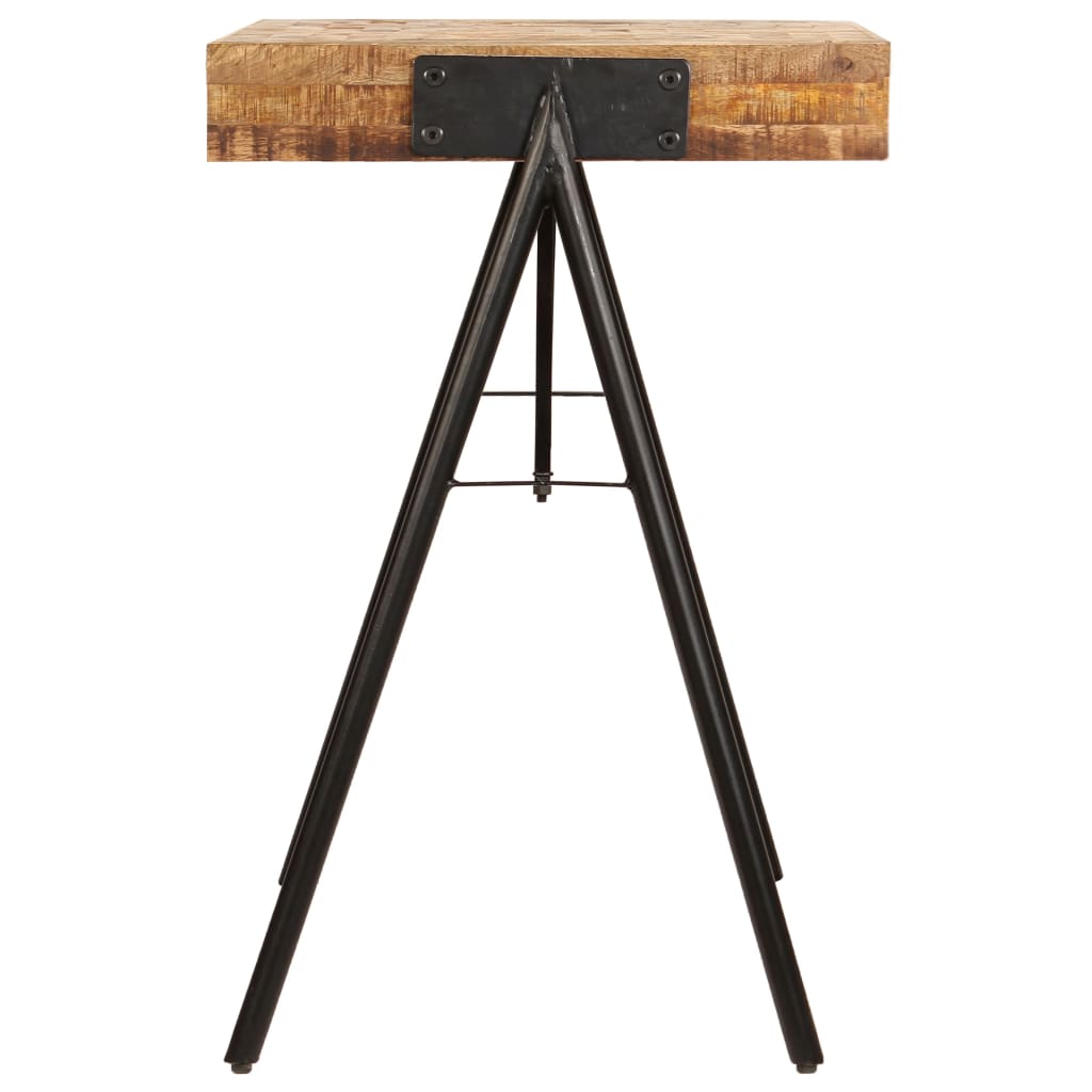 Writing Table Natural Wood Solid Mango Wood, Steel Medium