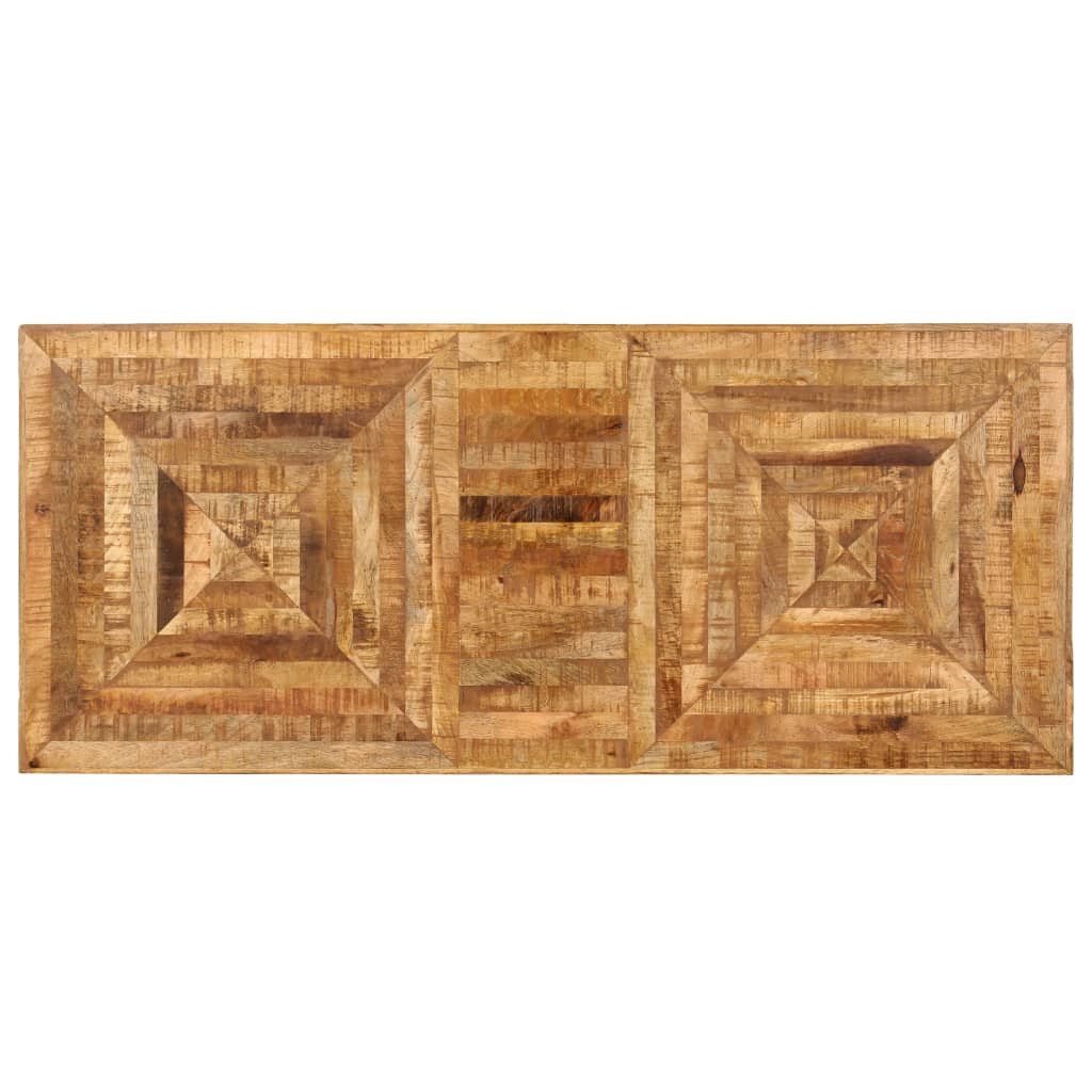 Writing Table Natural Wood Solid Mango Wood, Steel Medium