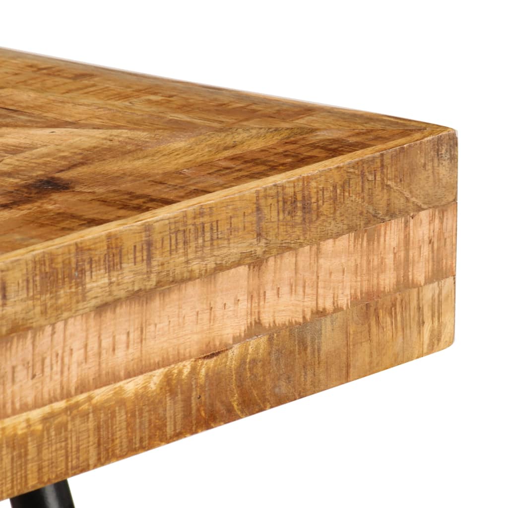 Writing Table Natural Wood Solid Mango Wood, Steel Medium