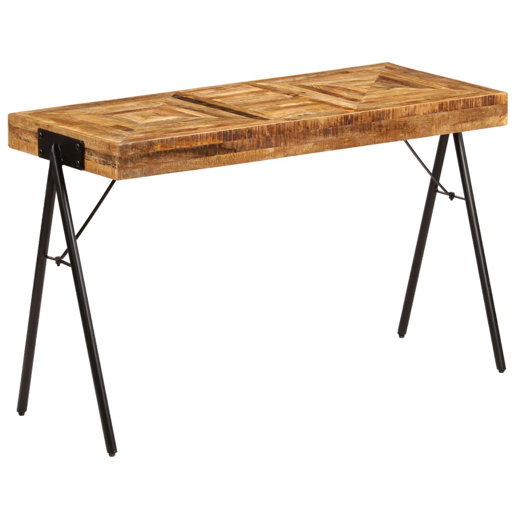 Writing Table Natural Wood Solid Mango Wood, Steel Medium