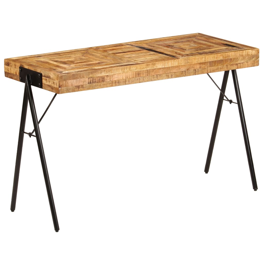 Writing Table Natural Wood Solid Mango Wood, Steel Medium