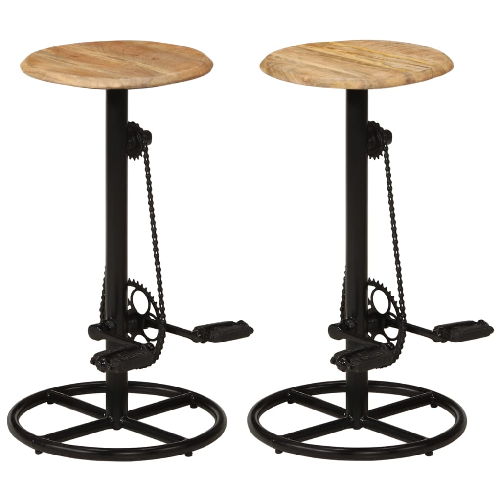 Bar Chair Set Of 2 Top With Black Steel Frame