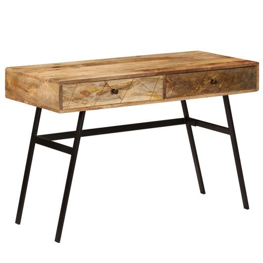 Writing Desk Varied Tones Of Natural Wood Solid Mango Wood, Steel