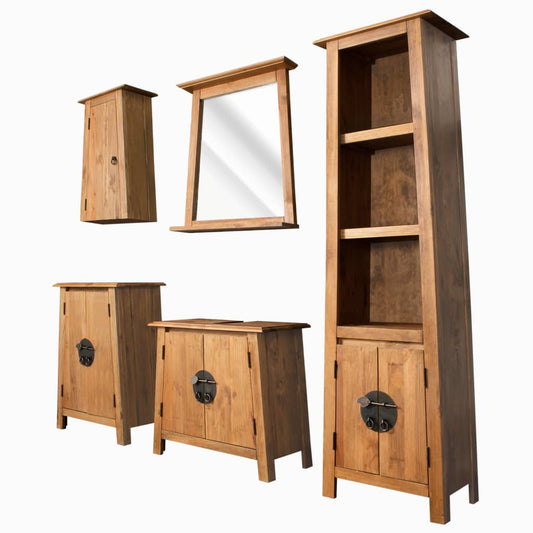 Bathroom Set Solid Recycled Pinewood Medium Bathroom Set